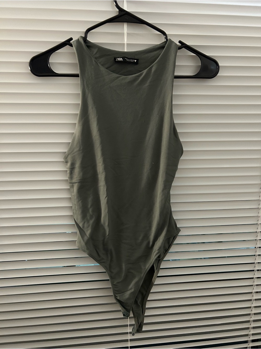 Zara Olive Green Sleeveless One-Piece Bodysuit